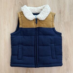 Old Navy Navy and Tan Sherpa Vest for Kids